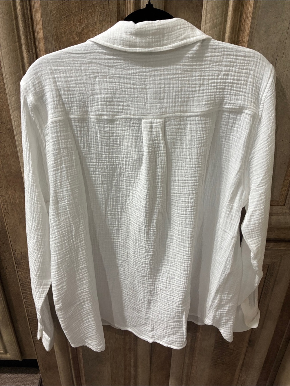 Elie Tahari White Textured Cotton Button-Down Shirt - Picture 5 of 14